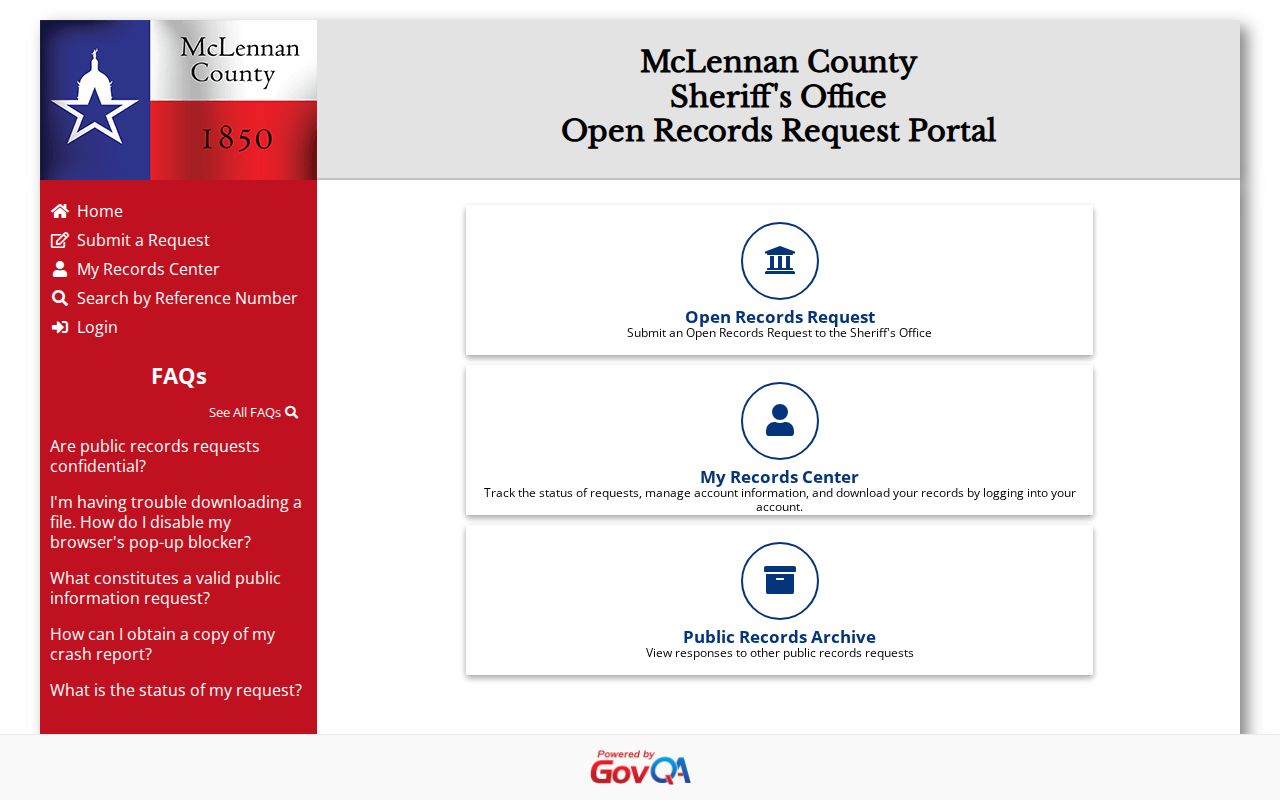 McLennan County released inmate records request portal